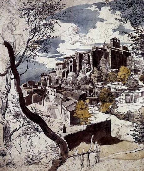 View of Olevano, Franz Horny